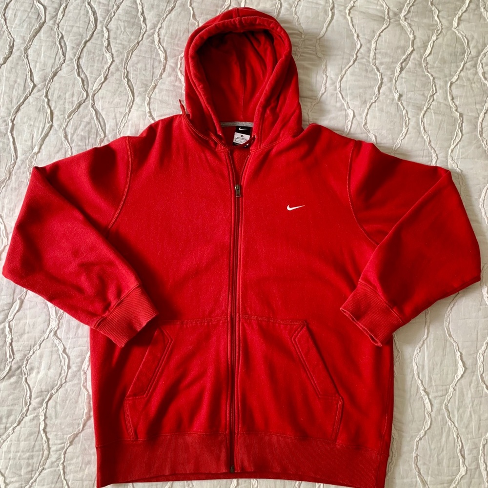 Nike Full Zip Hoodie - Red - Men - Size XL